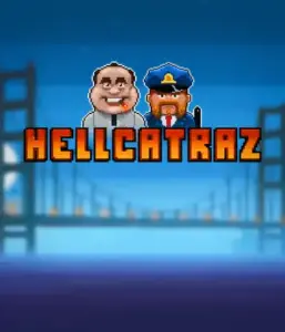 Enter the action-packed world of the Hellcatraz game by Relax Gaming, highlighting a comic-style prisoner and a guard with the infamous Alcatraz prison and San Francisco skyline in the background. This image depicts the adventure and mischief of an prison break-themed game, perfect for players looking for a unique slot experience, delivering a entertaining escape. 