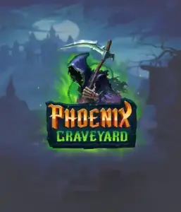 The eerie and atmospheric Phoenix Graveyard slot game interface by ELK Studios, featuring a mysterious graveyard setting. The visual highlights the slot's dynamic reel expansion mechanism, coupled with its stunning symbols and dark theme. The design reflects the game's mythological story of resurrection, making it enticing for those drawn to mythology.