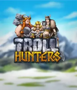 Enter the realm of "Troll Hunters," where bold Viking warriors prepare to confront their foes. The logo displays a pair of Vikings, male and female, dressed for battle, set against a cold landscape. They emanate bravery and might, capturing the spirit of the game's adventurous theme.