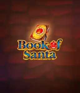 Celebrate the holiday spirit with Book of Santa slot by Endorphina, featuring an intricately designed golden book adorned with Santa's iconic seal. This image captures the charm and joy of Christmas, set against a cozy red background. Great for holiday season gaming, offering a charming escape. 